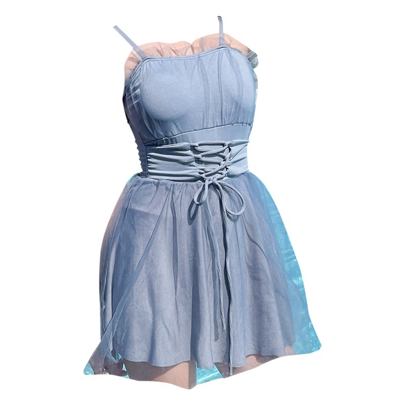 Traje de baño de una pieza Pure Desire para mujer, estilo falda con tirantes, cubre la barriga, adelgazante, conservador, para vacaciones en aguas termales, traje de baño para playa, venta al por mayor