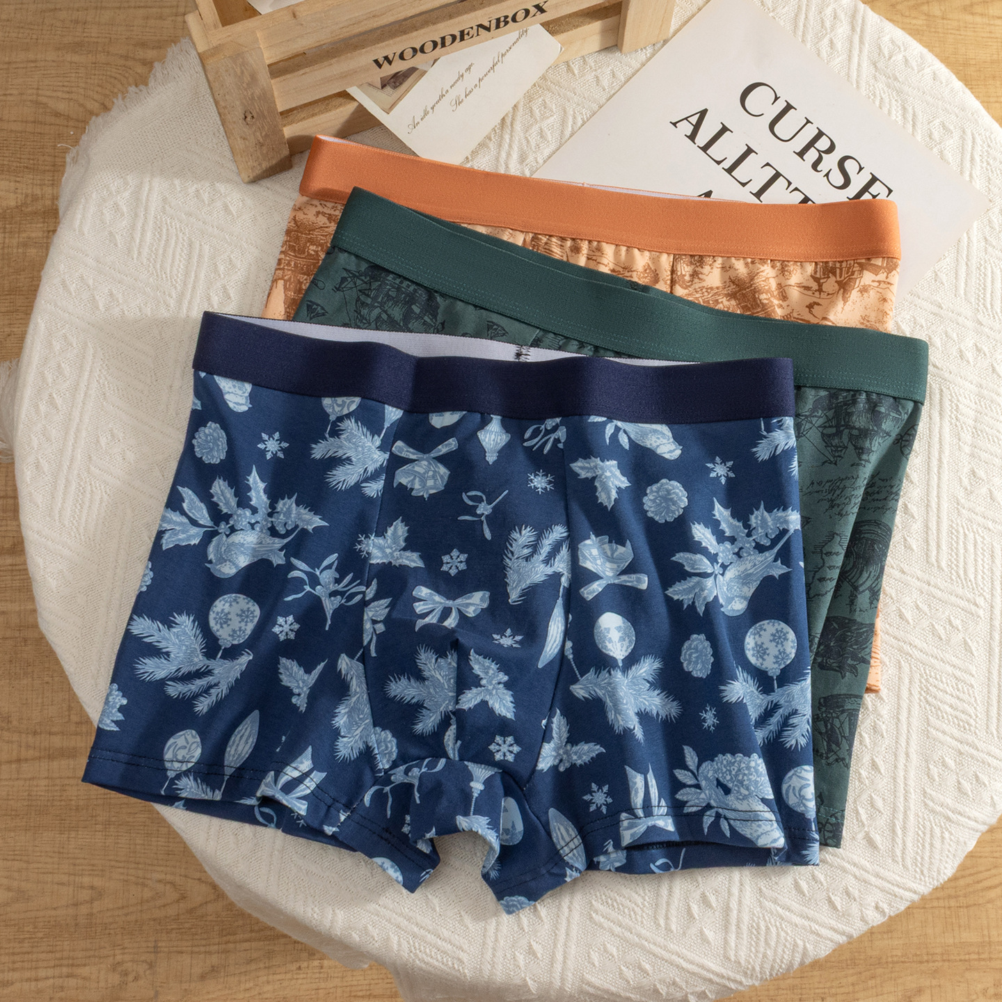 Explosión de la nueva ropa interior china de hombre algodón 7A, seda de morera antibacteriana, entrepierna transpirable y cómodas pantalones de cuatro hombres al por mayor