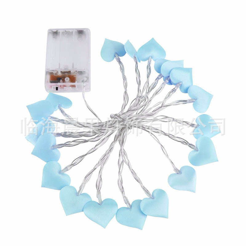 Nuevo estilo transfronterizo de tela amor batería LED fiesta boda Día de San Valentín decoración atmósfera cadena de luces