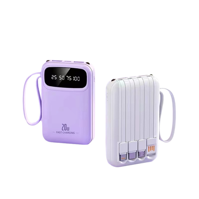 Mini charger 2w mAh fuente de alimentación portátil con cable de carga rápida al aire libre de cuatro líneas diseño espejo de carga en stock