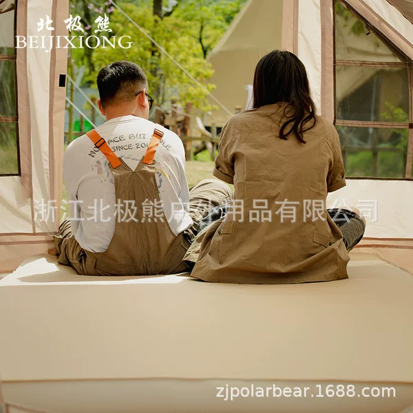 Polar Bear Double Cheese Mattress Automatic Inflatable Mattress Outdoor Tent Ground Mat Thickened Inflatable Mattress Camping Bed