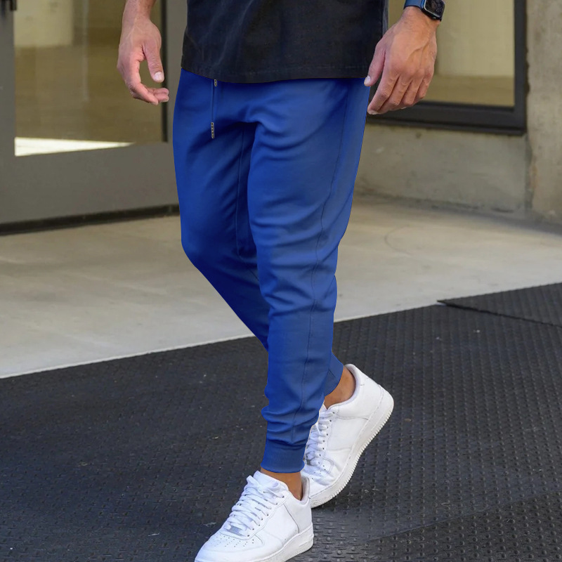 Versatile Men's Slim Fit Casual Pants With Tether Detail_voghion.com