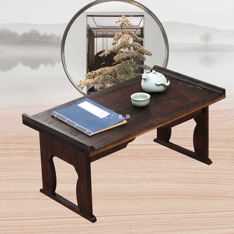 ♤ Antique Style Small Table Solid Wood Bay Window Table Kang Table Folding Low Table Chinese Style Tatami Coffee Table Tea Table Bay Window Small