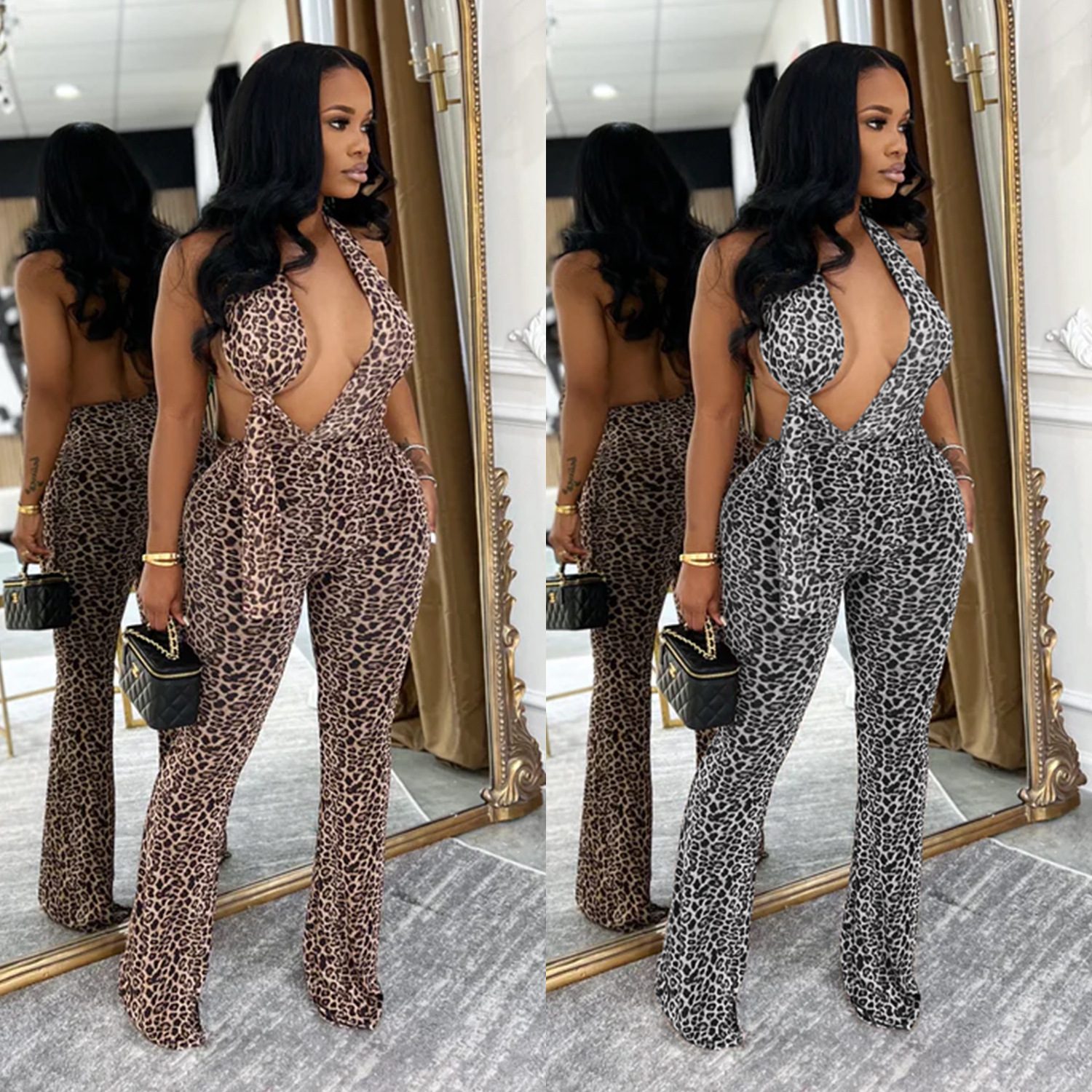 C7495 Aliexpress transfronterizo Amazon Europa y América moda de mujer sexy impresión de leopardo colgante bolsas de brazo plantares