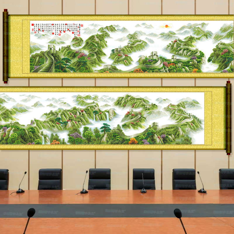 Mona Lisa real bordado cruzado floreciente chino 11m larga pintura paisajística atmósfera colección clásica bordado a mano image 1