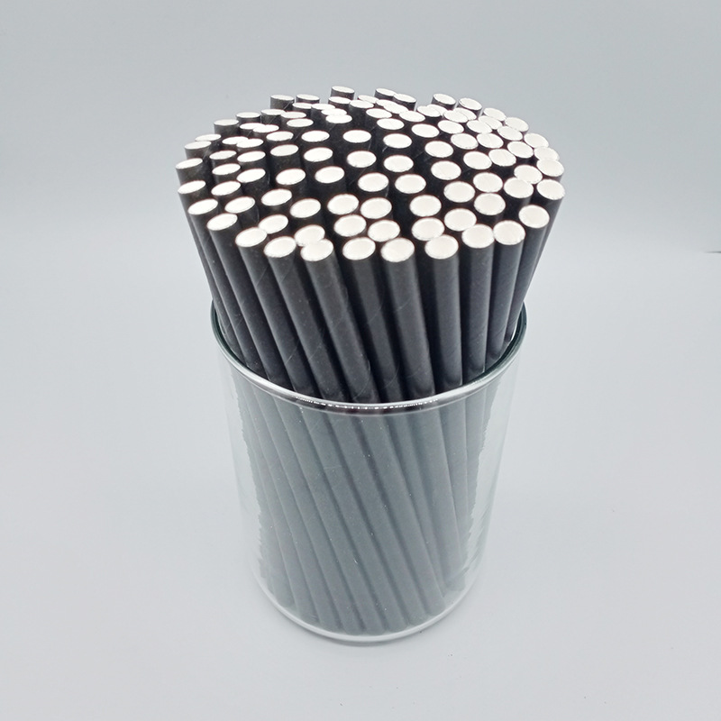 En stock al por mayor 6*145 paja de papel paja de café paja de papel desechable sola bolsa independiente engrosada cuatro capas