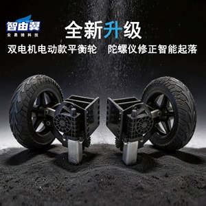Electric Vehicle Auxiliary Wheels, Dual-Motor Balance Wheels, Anti-Slip and Anti-Fall Wheels for Adults and Beginners, Electric Adjustable and Foldable