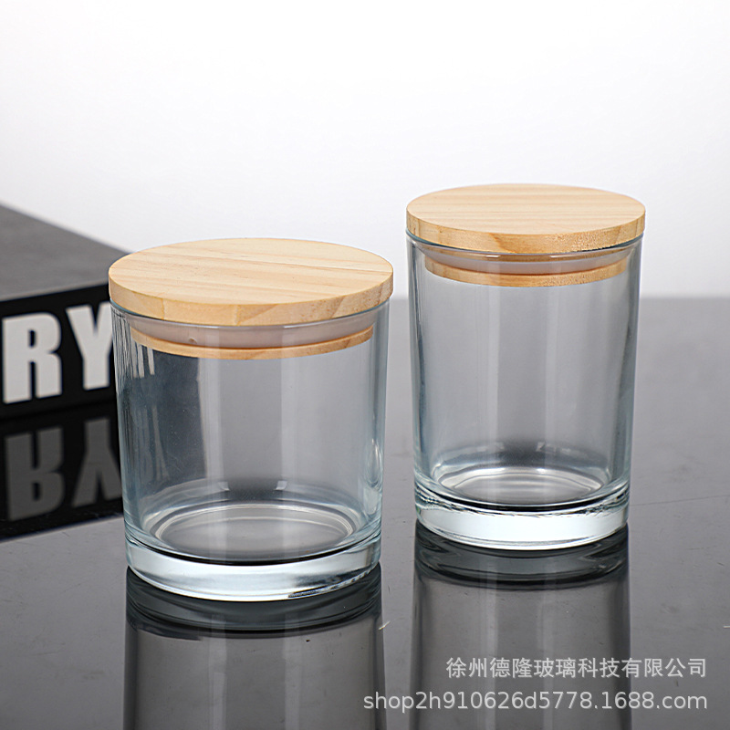 Vaso de vidrio transparente de alta gama taza de cera de incienso taza de incienso casero taza de alto nivel botella desnuda taza de vela gruesa