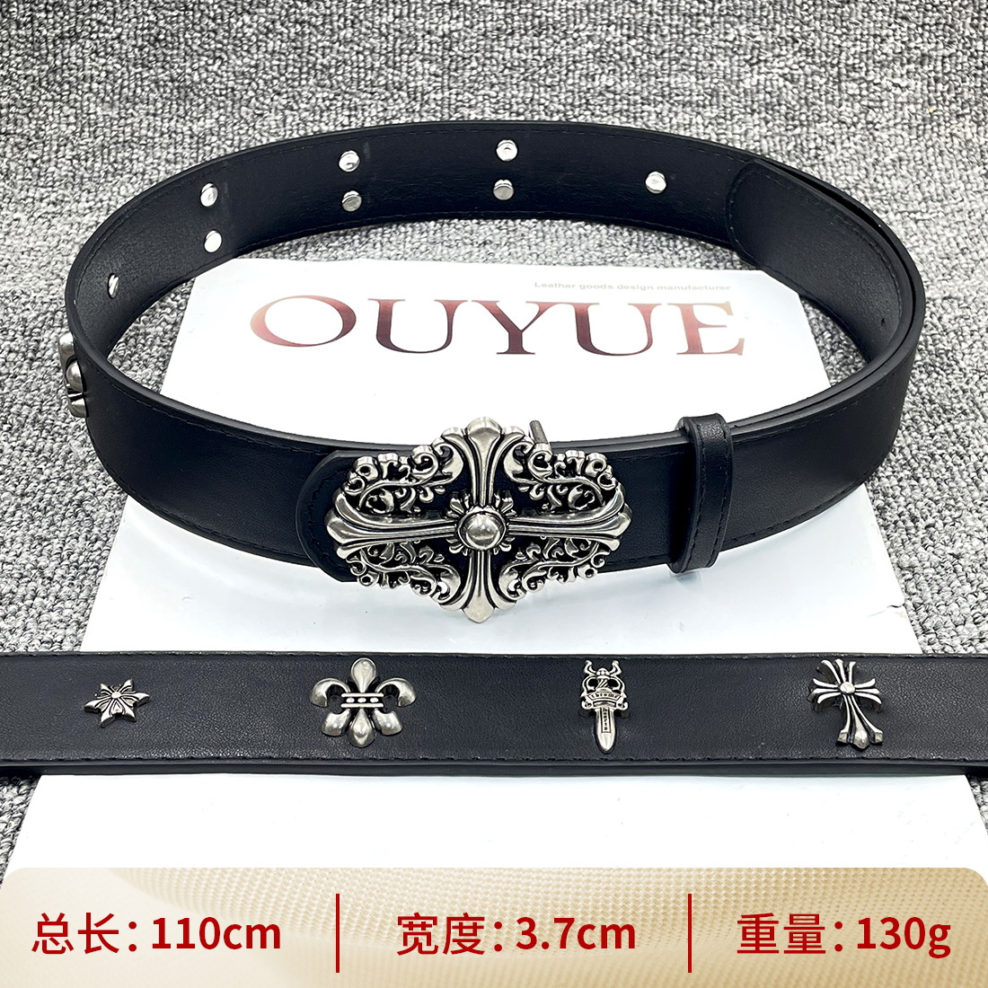 【플라워 세트 110cm】 크롬 클래식 벨트