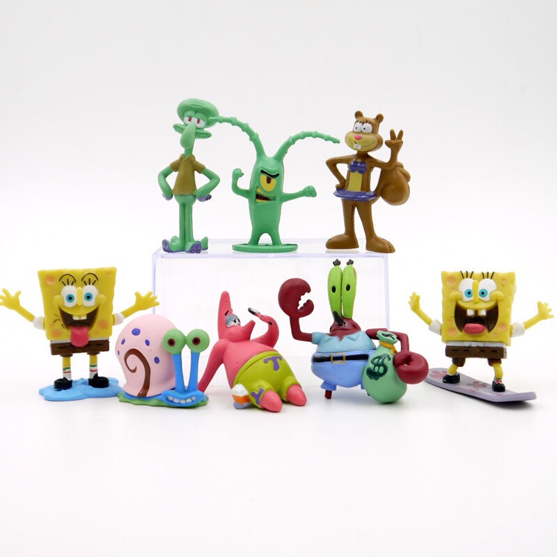 Good Friends Patrick Star and Spongebob Squarepants Figurines Anime Ornaments Car Desktop Model Toys Dolls