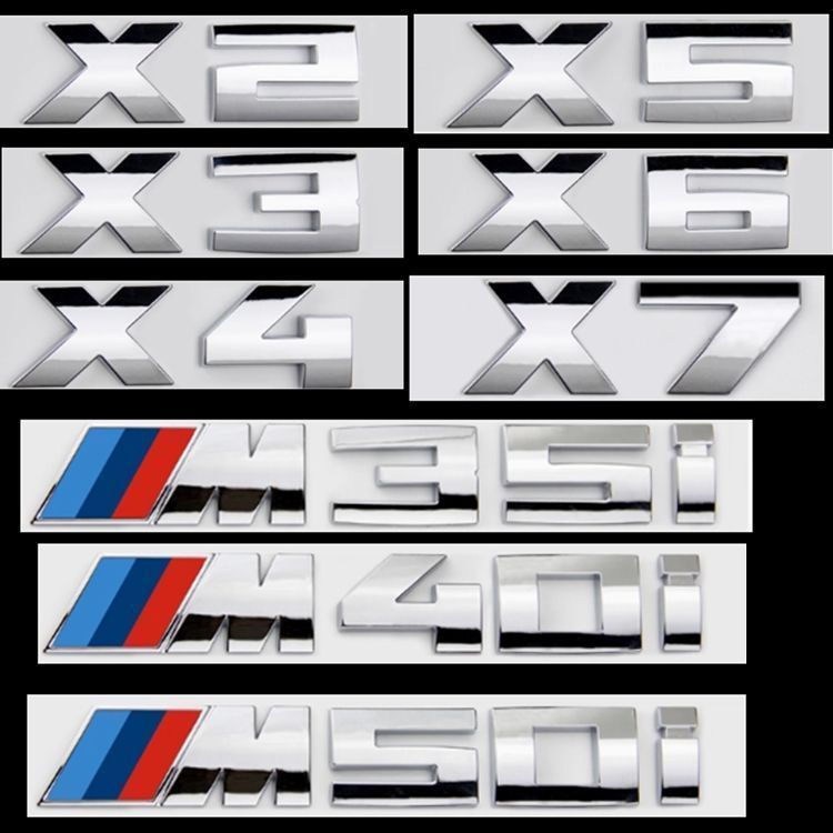 Suitable for BMW X2M35i, X3M40i, X4M40i, X5M40i, X6M50i, and X7M60i car emblems and lettering