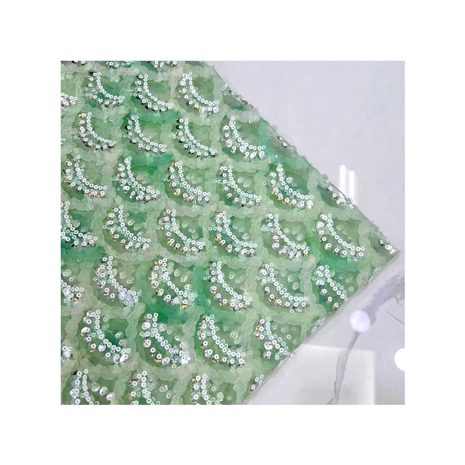 Inventario 3 + 5 laminado ventilador de cuentas de tela de pestañas disco de bordado de diapositivas tela de diapositivas de estilo antiguo chino