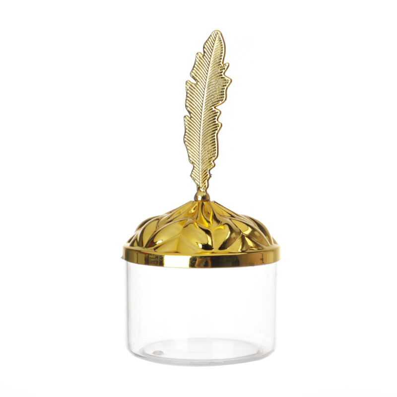 Venta al por mayor de estilo europeo oro y plata taza de postre de plástico taza de hornear decoración de la boda del banquete suministros caja de embalaje creativo