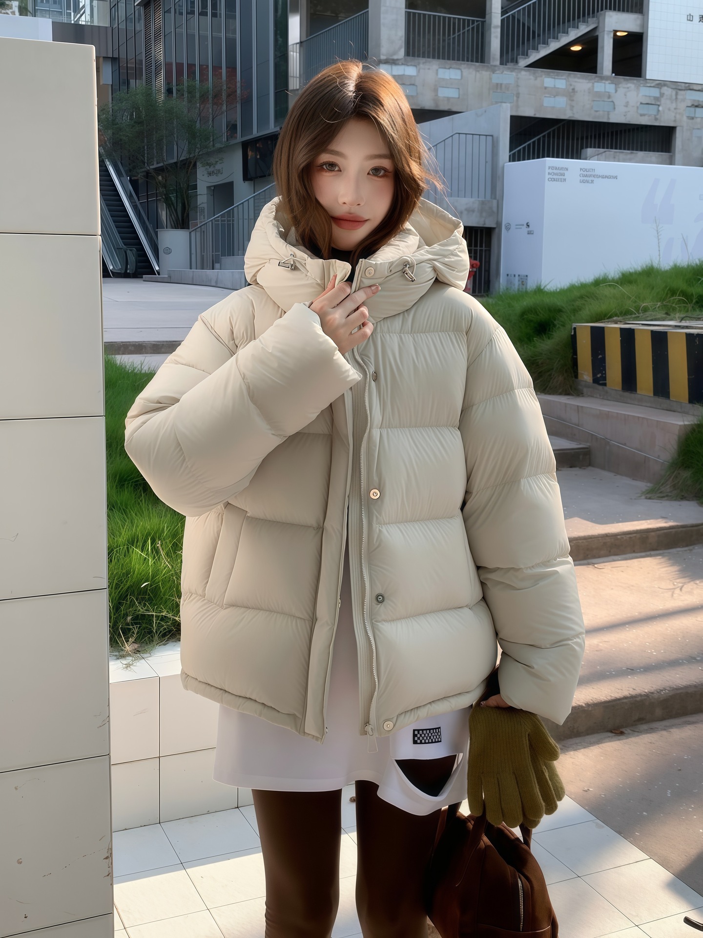 베이지+95 화이트 덕다운