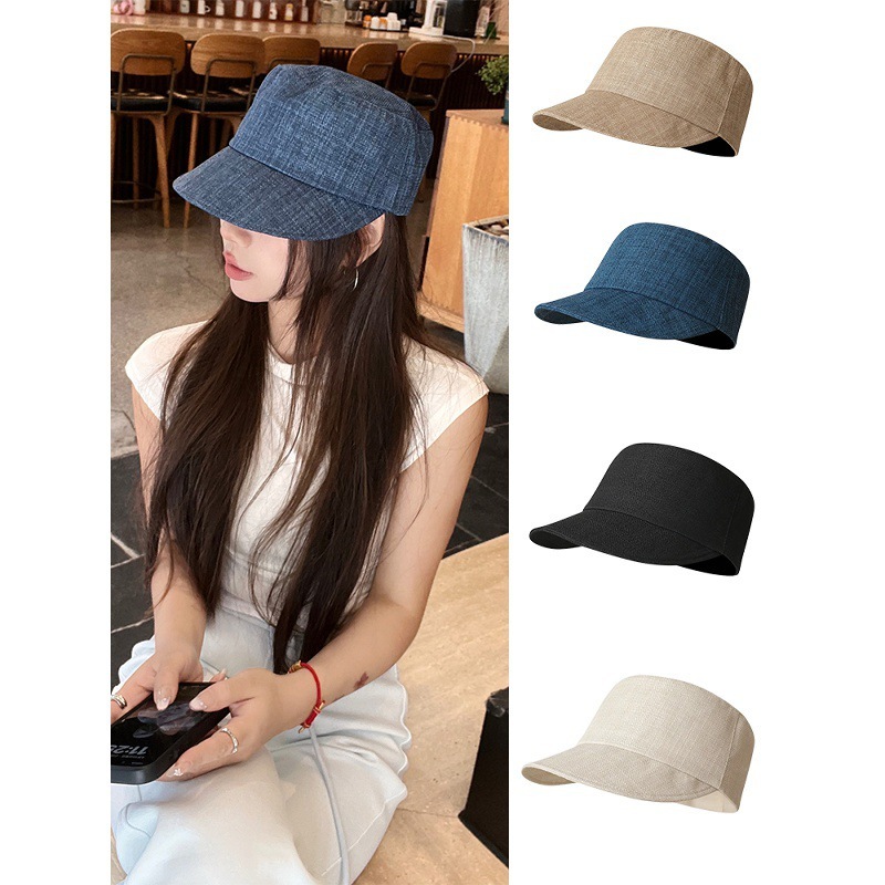 日系复古高品质亚麻马术帽子女显脸小百搭夏季款情侣鸭舌帽气质型|undefined