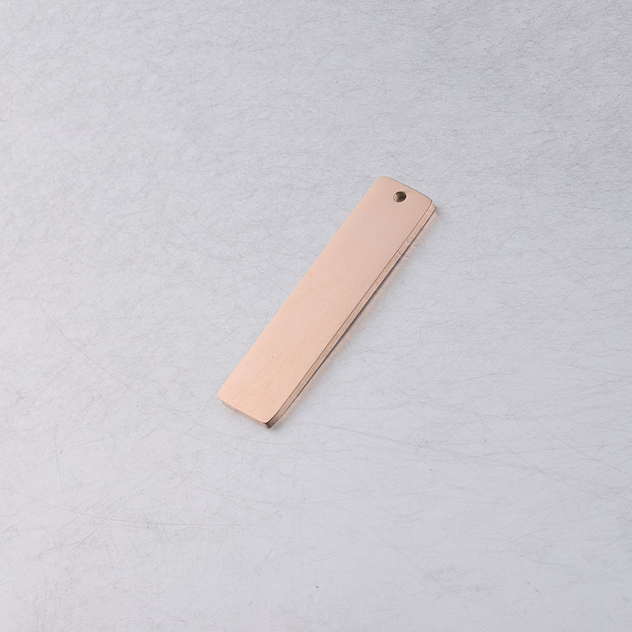 All Seasons Season 1 Piece 40 * 10mm Hole 1~1.9mm 304 Stainless Steel Customization Laser Engraving Solid Color Rectangle Pendant Pendant