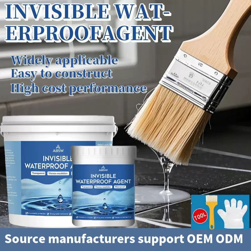 跨境透明防水胶厨房卫生间免砸砖防水涂料窗台外墙防水补漏涂料