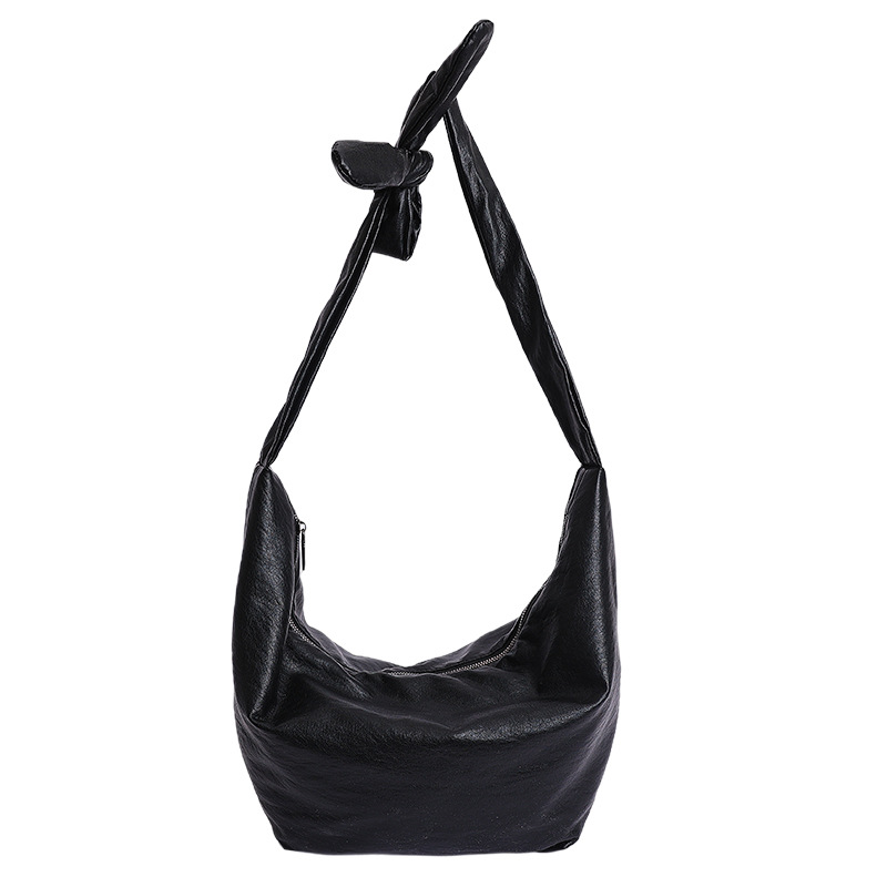 Cross-Border New Large Capacity Soft Leather Retro Dumpling Bag Women's Versatile Hobo Bag Crossbody Bag Commuter Shoulder Bag - Thumbnail 5