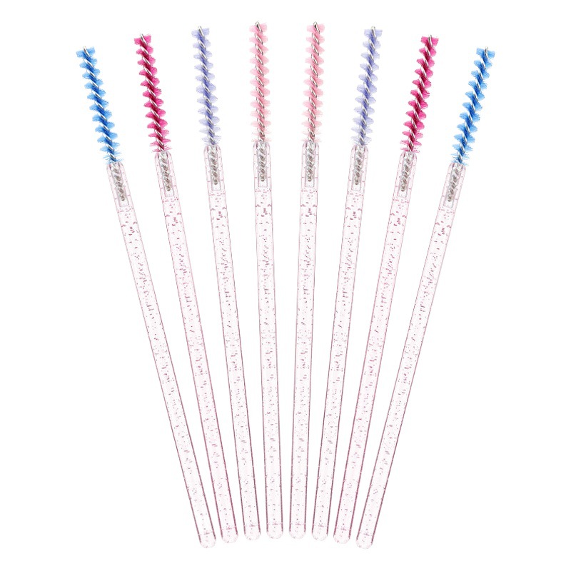 50 pts/pack crystal rod straight eyelash brush solid eyelash roll spiral makeup tools small brush eyebrow comb