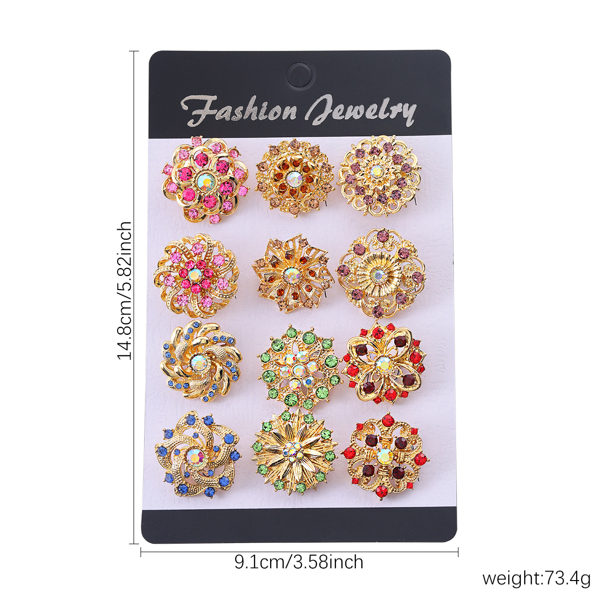 Tarjeta de moda europea y americana pequeña broche con rhinestone aleación ramillete celebración flor Ropa Accesorios pin fábrica al por mayor image 31