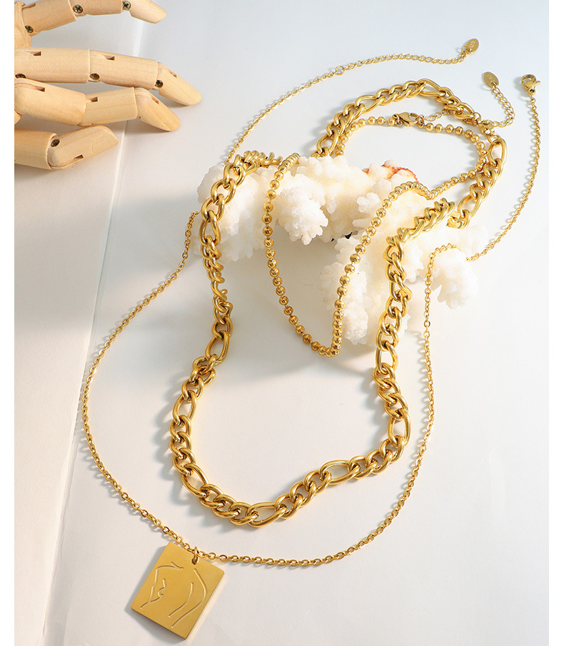 Retro Square Titanium Steel Plating Necklace_colorza_4