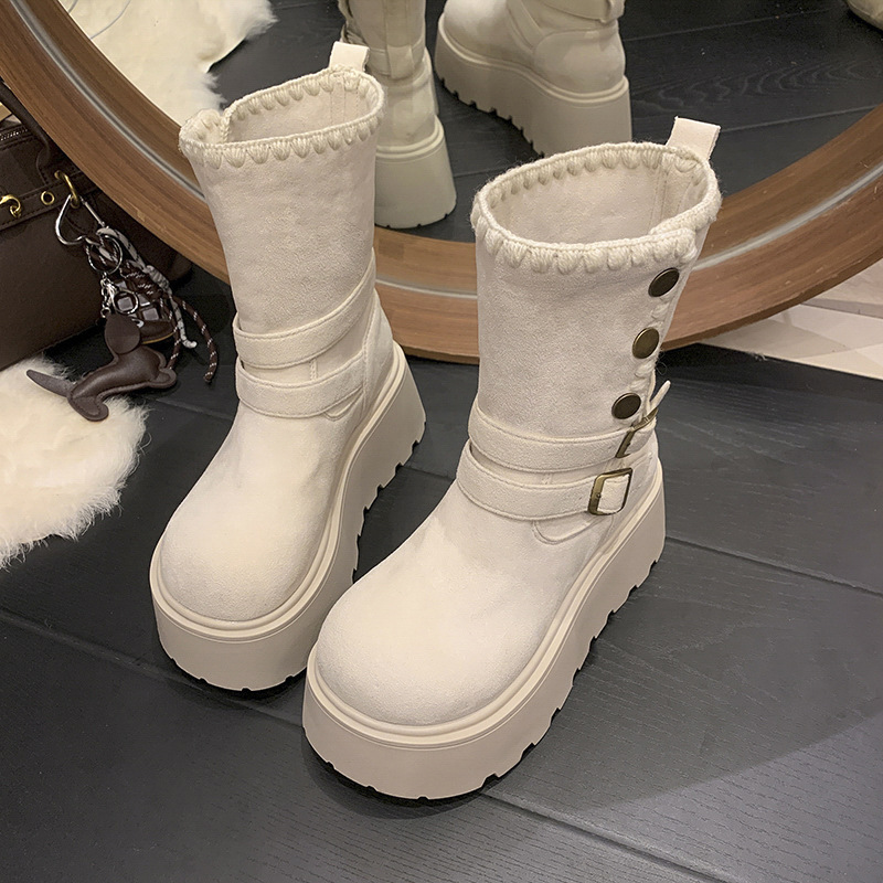厚底两穿增高时装靴机车酷炫马丁靴女2025秋冬新款简约显瘦短筒靴|undefined