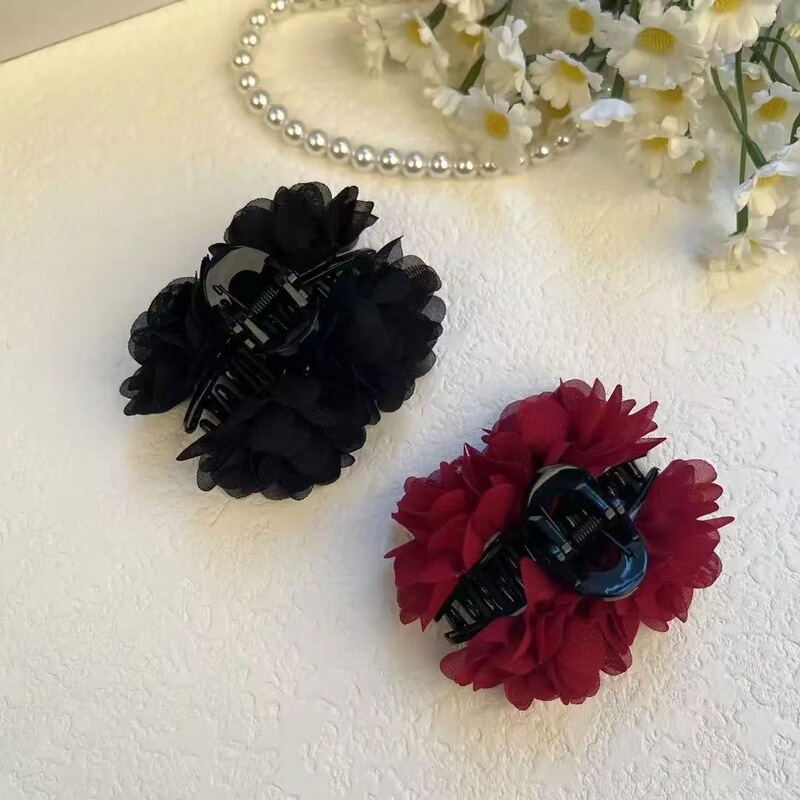 新しいバラの気質の花びらクリップ、高見え、軽い贅沢、おしゃれなサメクリップクリップ、高級外国風ヘアクリップ|undefined