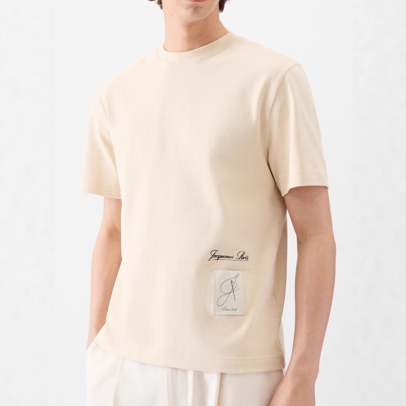 25 Years Early Autumn New Men's and Women's Same Style Patch Casual Loose Short-Sleeved T-Shirt Round Neck Classic Jacquemus Top