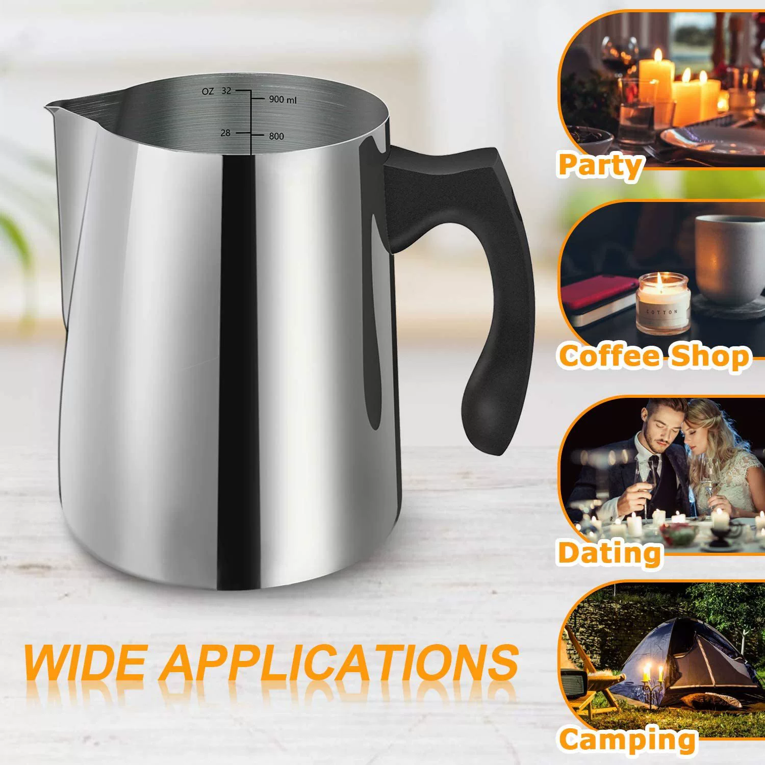 Трансграничная электронная коммерция пластиковая черная ручка с защитой от ожогов кофейная банка с цветком для изготовления свечей горшок для воска чашка для плавления воска