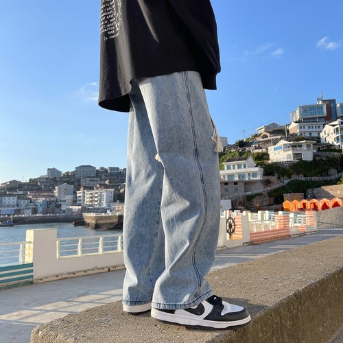 Men's Loose American Style Trousers for High School and Junior High Students - Newtang Drawstring Jeans