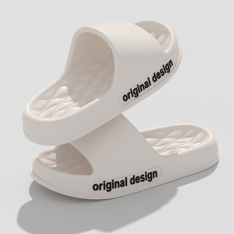 Nordic minimalist cool slippers for women in summer, couples stay at home with soft and thick soles that feel like stepping on feces. Non slip slipper_voghion.com