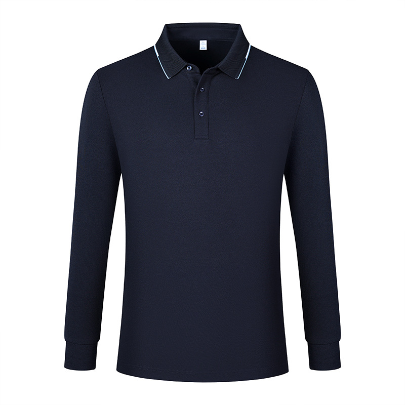 Ropa de trabajo profesional de alta gama ropa personalizada lana seda otoño invierno camisa polo de manga larga personalizada logotipo impresa