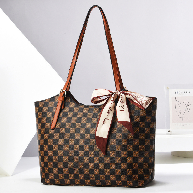 托特包棋盘格台州女包ladiesbag单肩斜挎包质感百搭手提包bags|undefined