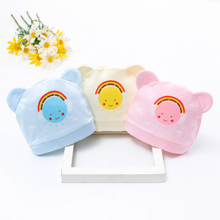 Baby hat summer newborn baby fetal cap cotton single layer thin newborn halogen door cap spring and autumn wholesale