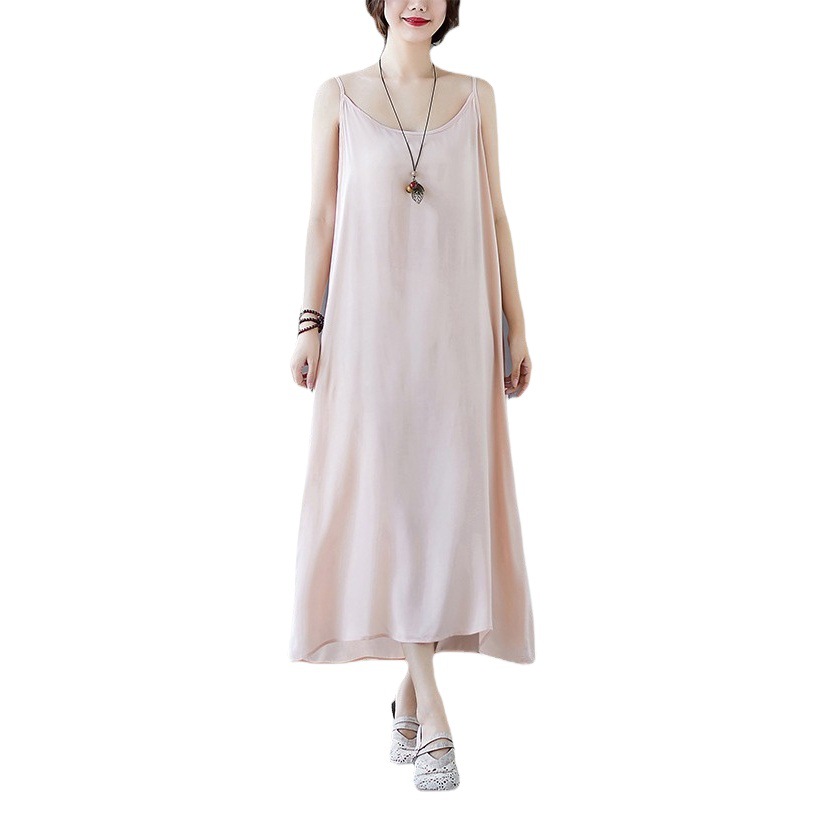 1688 estilo chino estilo japonés blanco colgando vestido de cinturón de algodón y lino 2023 nueva falda de verano para mujer nueva ropa de mujer de estilo chino