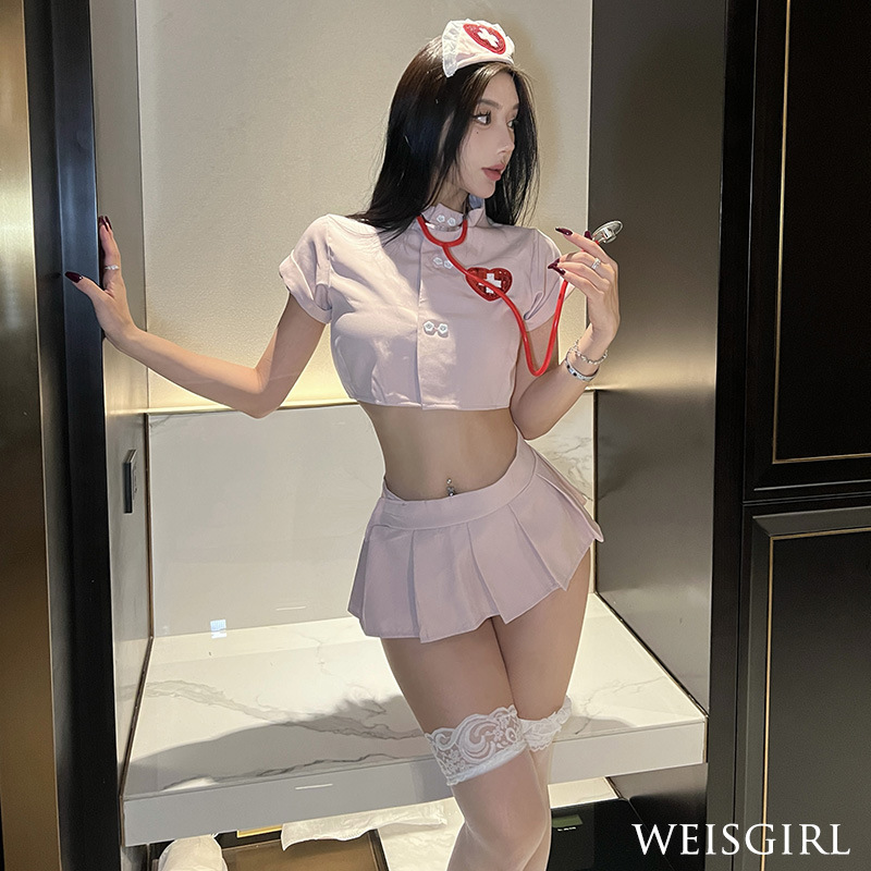 Cute Semi-Transparent No-Take-Off Small-Breasted Maid Suit Pure Desire Cos Doctor Nurse Outfit Bed Uniform Sexy Intimates for Women