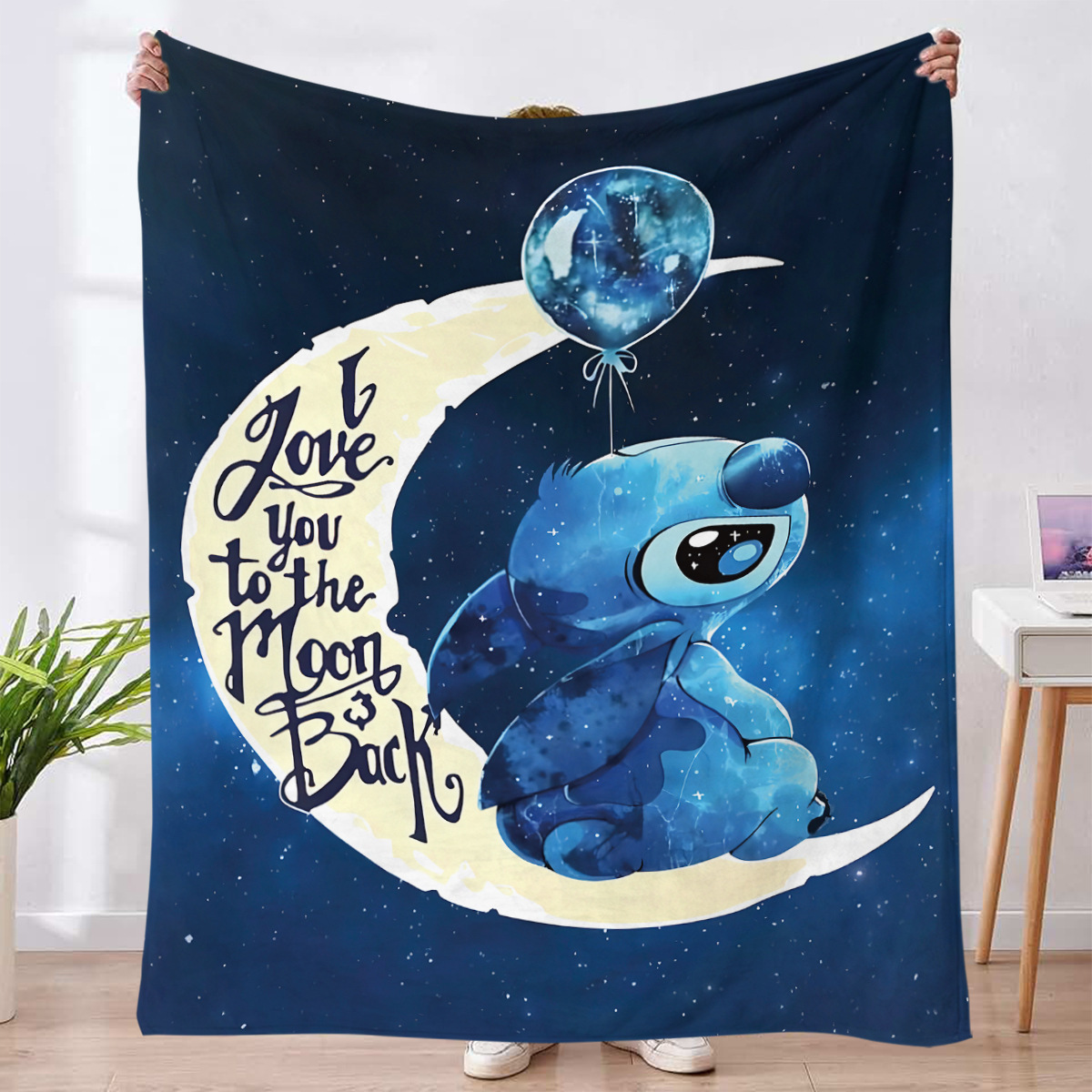 Flange serie Stitch impresión digital alfombra de peluche hogar oficina siesta alfombra de flange invierno otoño