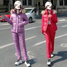 2022新款冬季韓版羽絨棉服套裝女時尚加厚保暖棉衣兩件套棉襖外套
