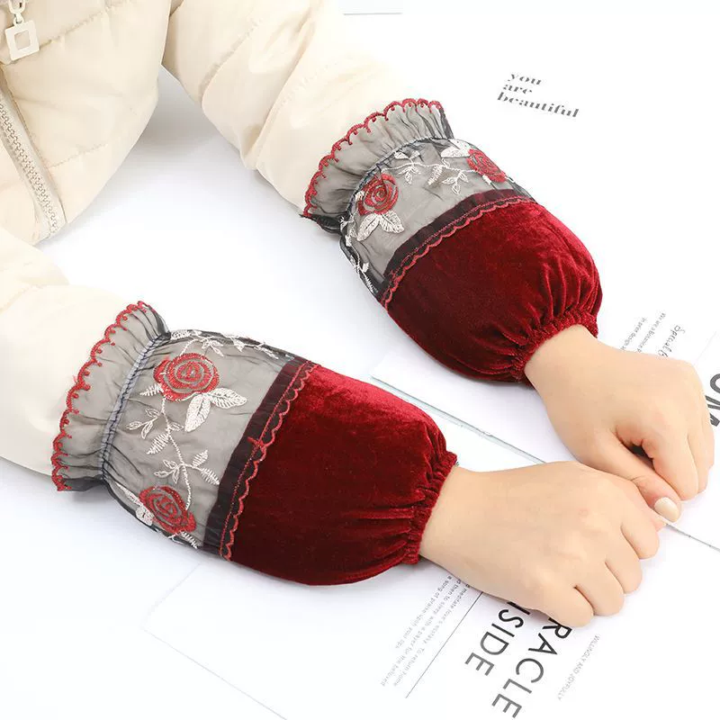 Оптовая Продажа Золотой бархатный рукав женская работа грязеотталкивающая с коротким рукавом для взрослых офис рукав пуховик рукав