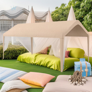 Haotian 3 m x 3 m net red tent camp night market stall market courtyard outdoor camping four-corner tent