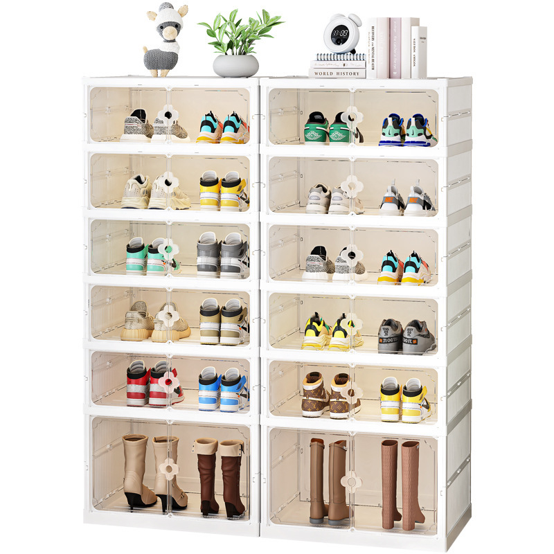Free installation integrated folding shoe cabinet multi -layer…