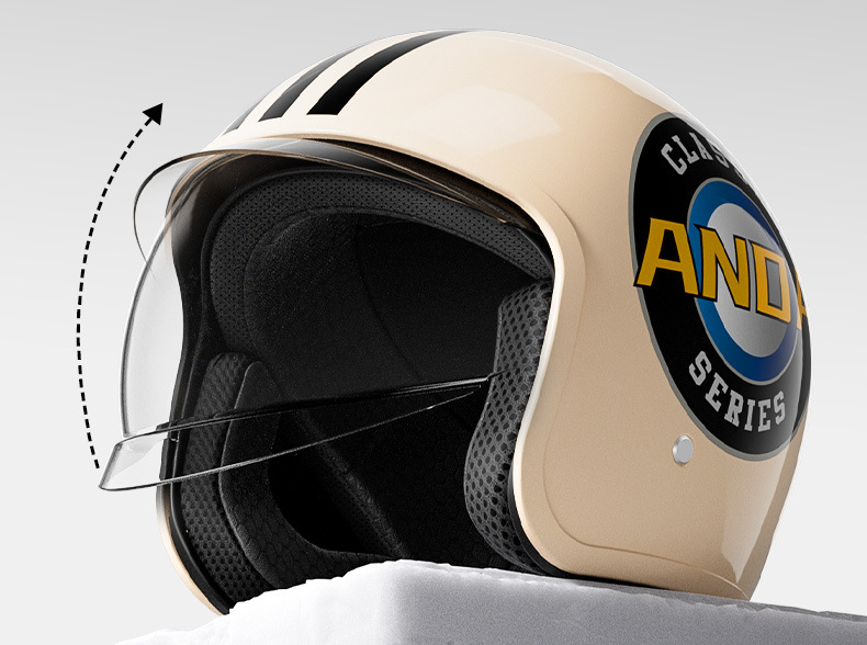 Ad Electric Motorcycle Helmet 3C Certified Men's and Women's All-Season Half Helmet Winter Warm Battery Car Safety Helmet
