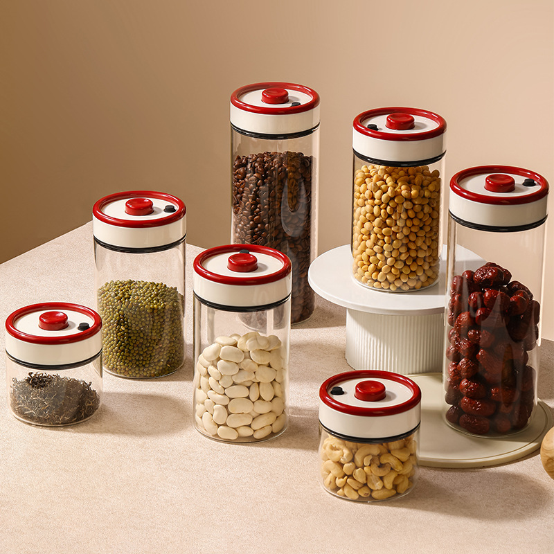 食品级咖啡豆真空保存罐密封罐玻璃储存罐茶叶咖啡粉储物罐瓶罐子