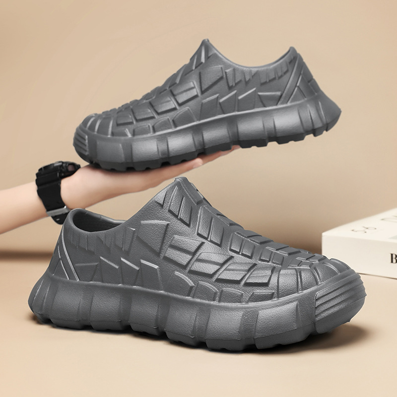 Zapatos de chef explosivos transfronterizos para hombres, fuertes zapatos de cocina antideslizantes, impermeables y a prueba de aceite, zapatos de trabajo de cocina trasera, zapatos de seguro laboral, zapatos con cabeza de bolsa