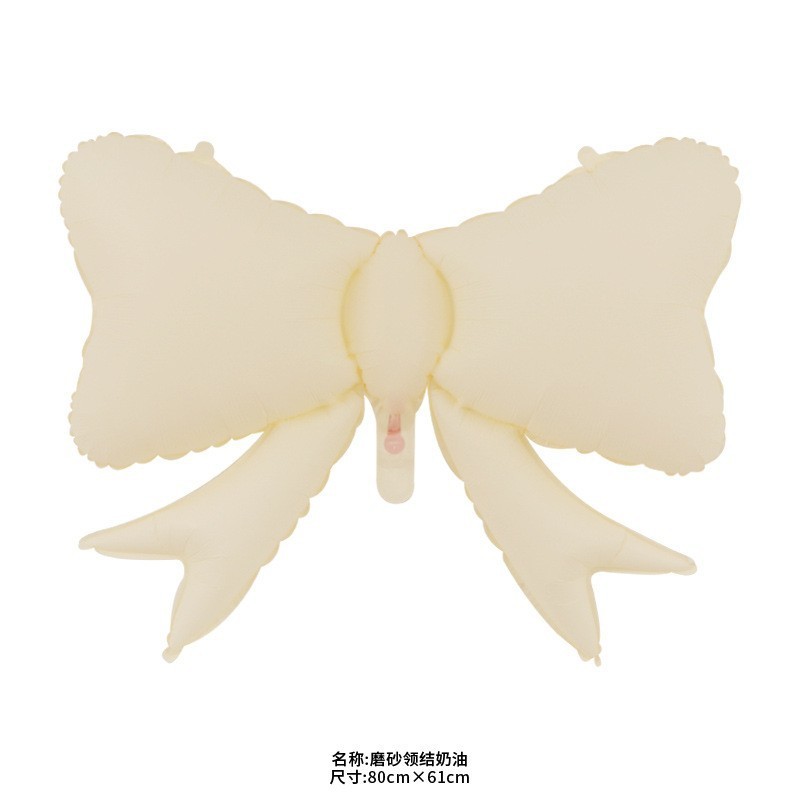 哑光马卡龙蝴蝶结铝膜气球儿童生日派对装饰成人派对布置铝箔气球|undefined