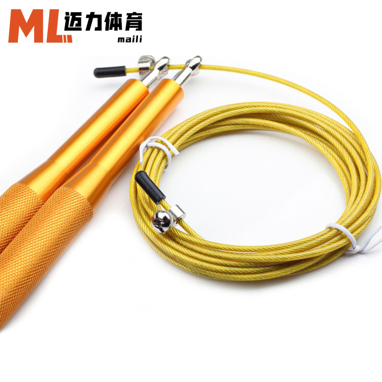 Cuerdas de salto de alambre de acero metal ajustable rodamiento transfronterizo portátil mango de aluminio deportivo equipo de fitness adulto especial para carreras