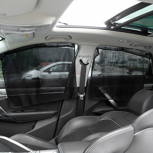 Suction Cup Car Curtain Thickened Mesh Ventilated and Breathable Side Window Shade Curtain Quick Installation Car Sun Shade