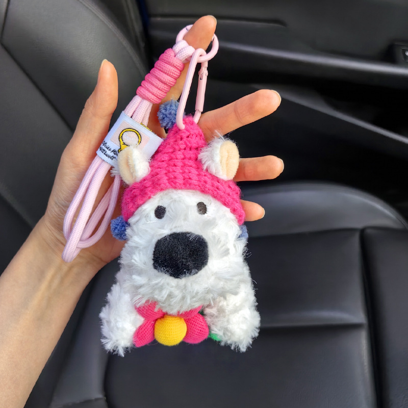 Dibujos animados West Highland peluche bolso colgante colgante celebridad de Internet muñeca llavero llavero muñeca al por mayor