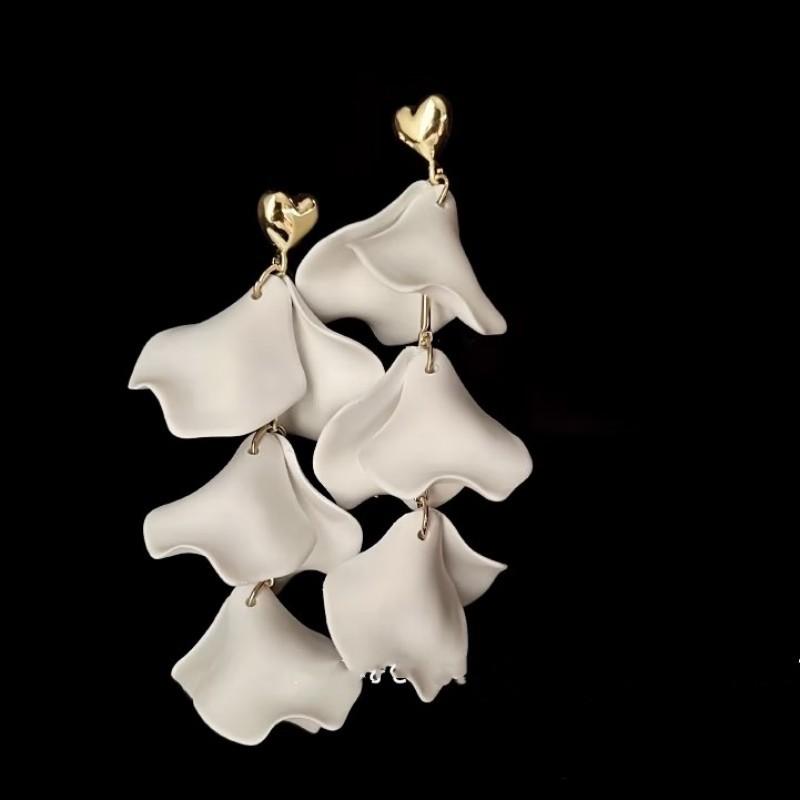 Wholesale Jewelry Ig Style Sweet Petal Alloy Plating Drop Earrings display picture 5