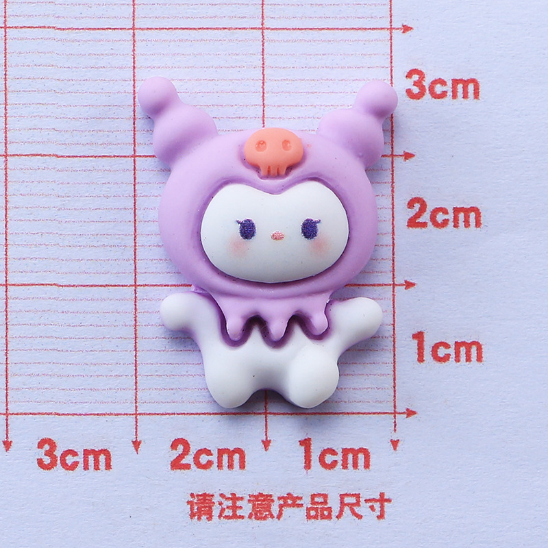 Negro y púrpura serie de dibujos animados paquete material DIY pegamento crema teléfono móvil Shell accesorios la joyería resina hecha a mano horquilla